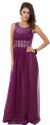 Main image of Round Neck Empire Cut Sequined Floor Length Prom Dress